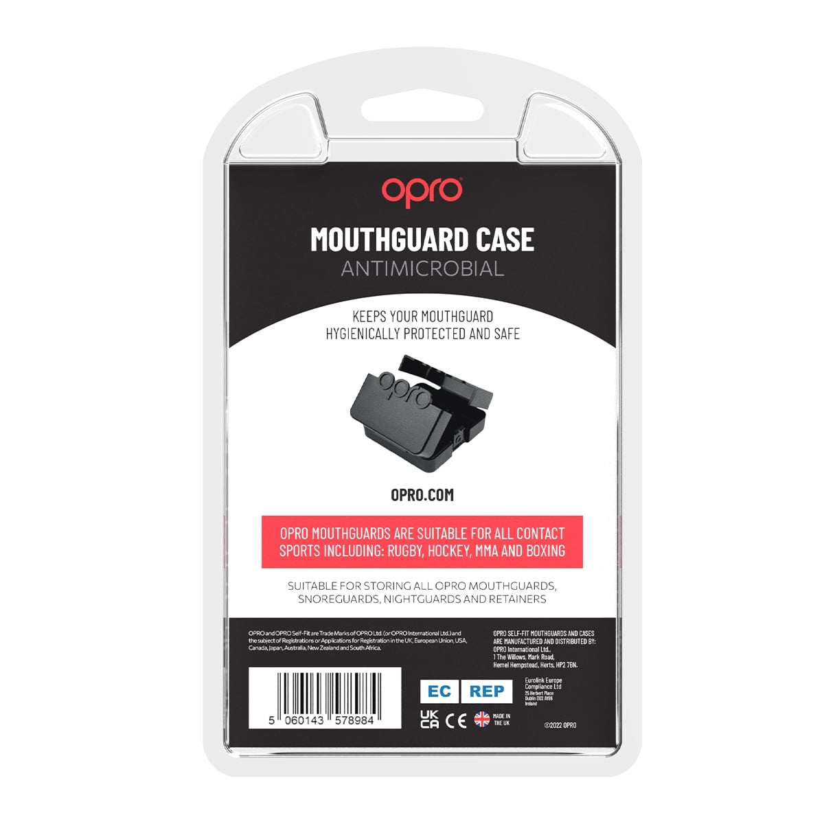 קופסת מגן אנטי-בקטריאלית של OPRO - ANTIMICROBIAL MOUTHGUARD CASE BLACK