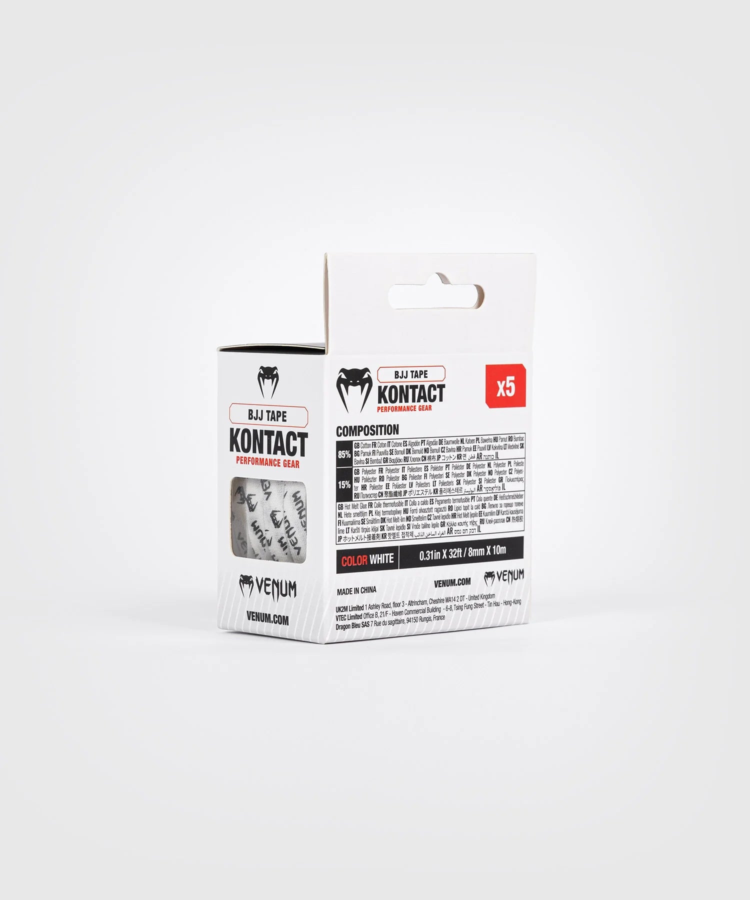 Venum Kontact BJJ Finger Tape - White/Black- טייפ לאצבעות